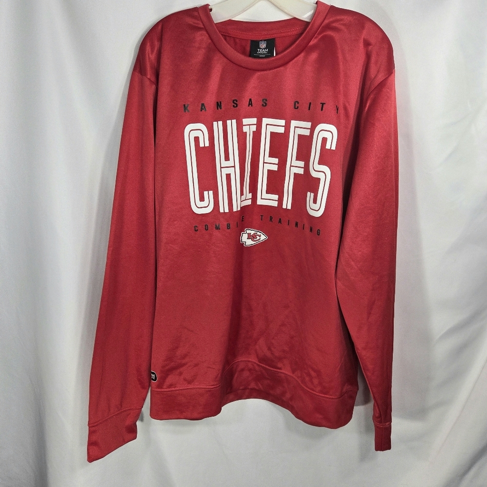 NFL Team Apparel Official Kansas City Chiefs Red Long Sleeve HeavyTop XLarge